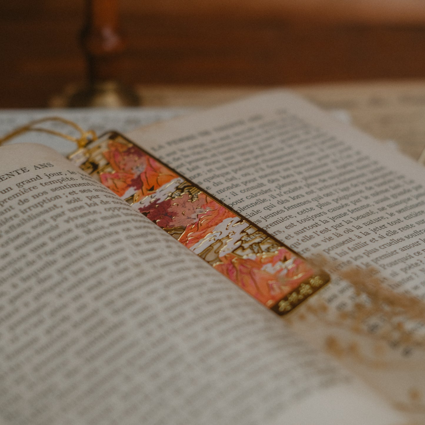 Artistic Landscape Metal Bookmarks with Tassel