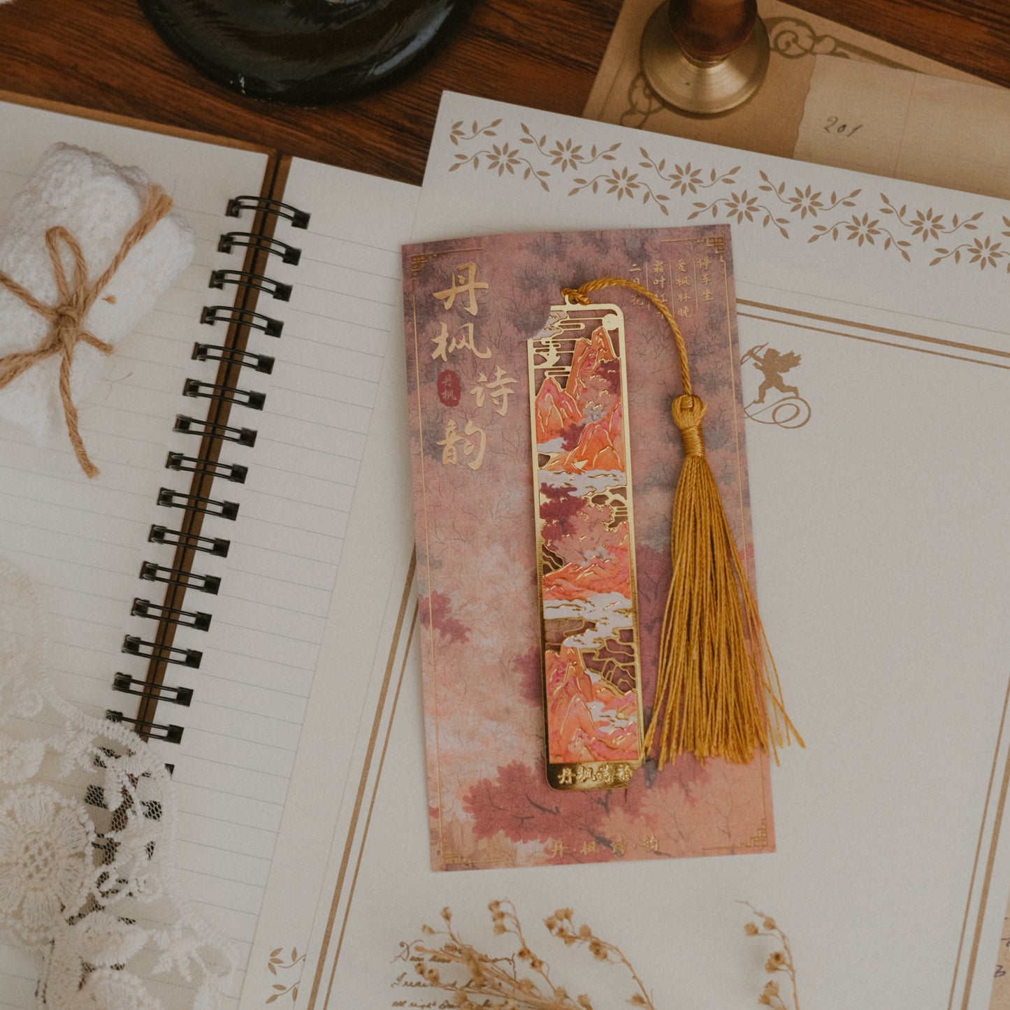 Artistic Landscape Metal Bookmarks with Tassel