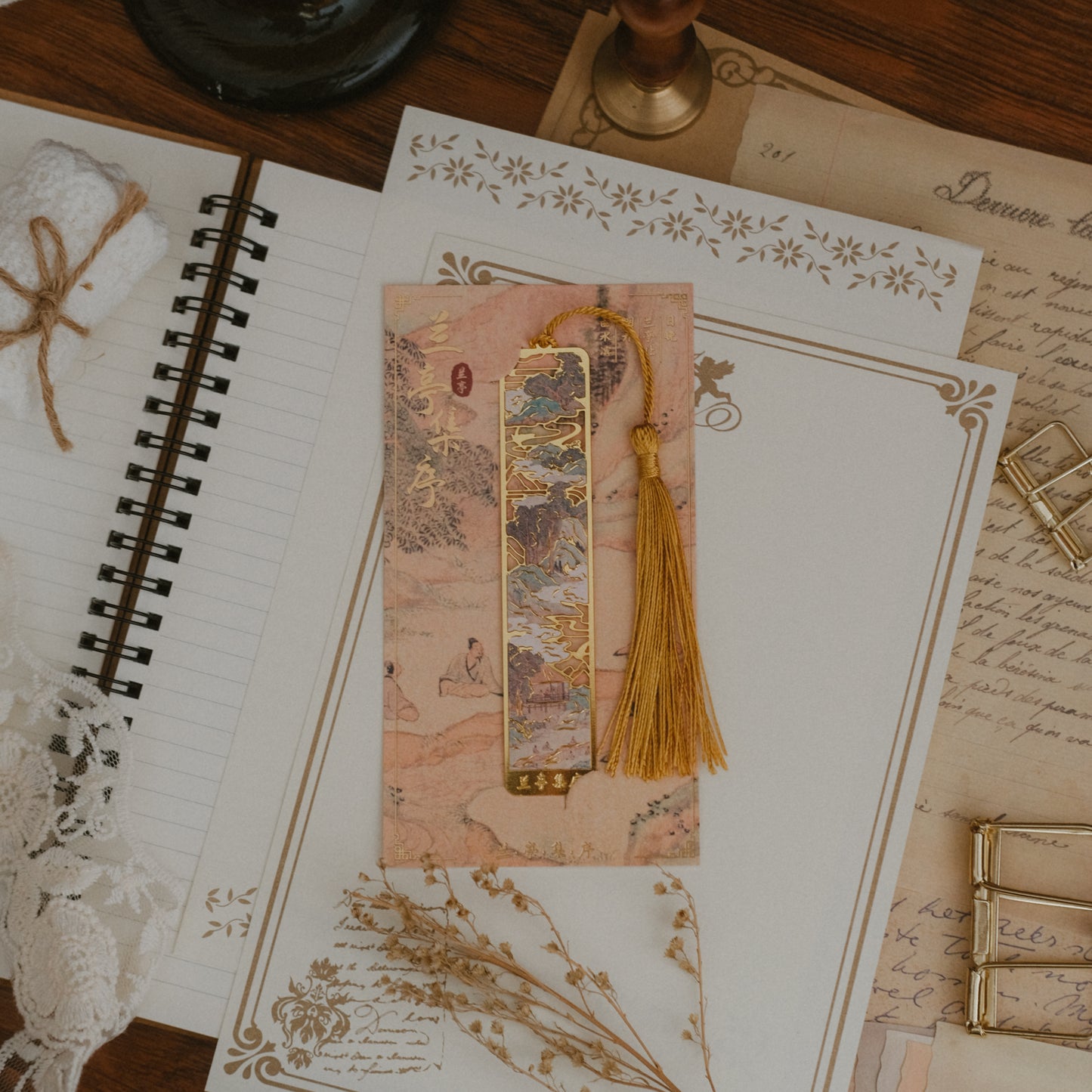 Artistic Landscape Metal Bookmarks with Tassel