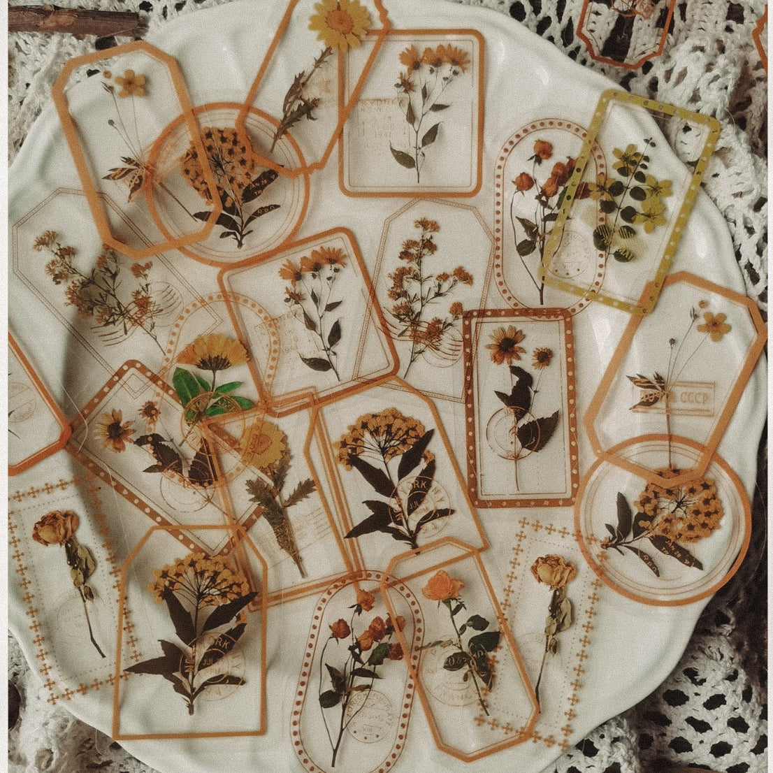 Delicate Floral Clear Stickers