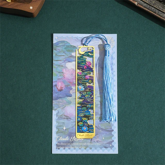 bookmark - floral painting with tassel.