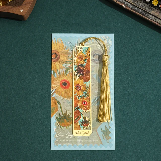 bookmark - floral painting with tassel.