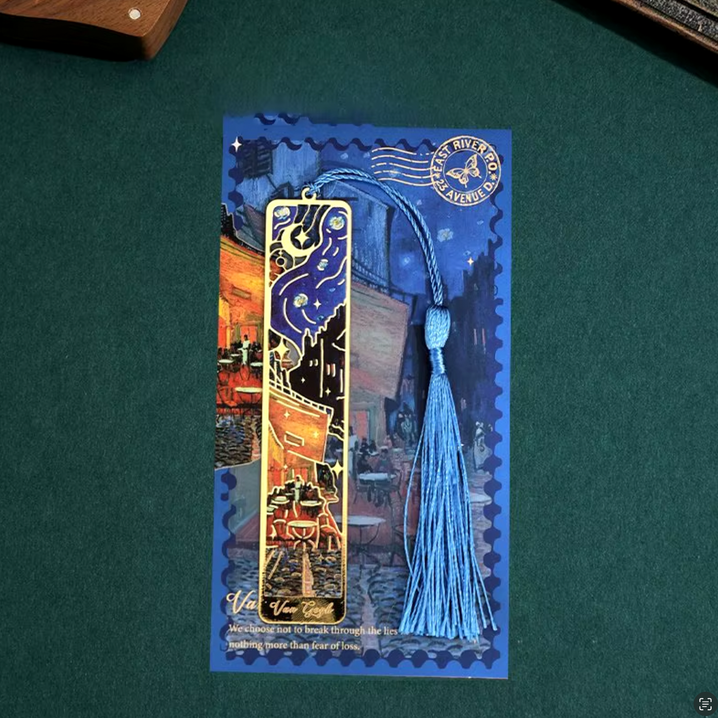 bookmark - floral painting with tassel.