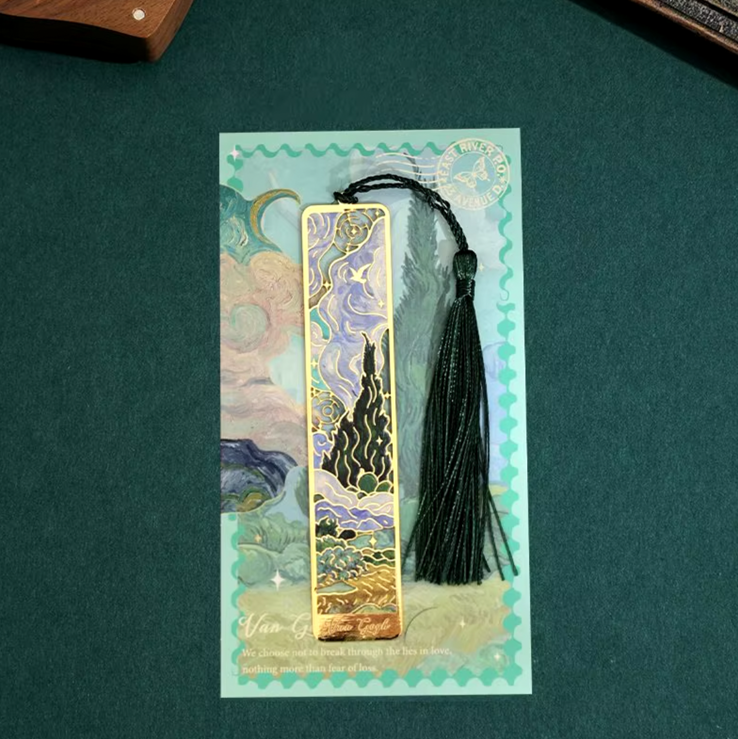 bookmark - floral painting with tassel.