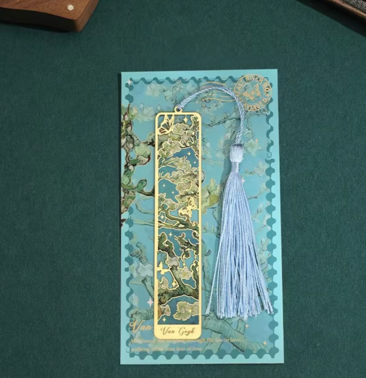 bookmark - floral painting with tassel.